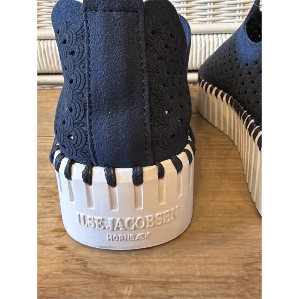 Ilse Jacobsen Tulip 139 Shoes Womens Size 38 Navy Slip On Perforated Comfort - Picture 4 of 10